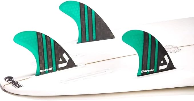 DORSAL Surfboard Fins Thruster 3 Set FCS Compatible with Carbon Honeycomb Hexcore