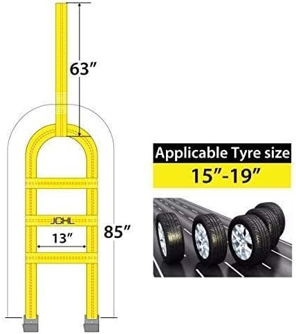 Tow Dolly Basket Straps with Flat Hooks (2 Pack) Yellow Car Wheel Straps Universal Vehicle Tow Dolly Strap System Fits 15"-19" Tires Wheels 10000 lbs Working Capacity
