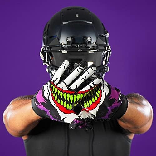 SLEEFS Football Receiver Gloves [1 Pair] - No Slip, Crazy Sticky Silicone Grip - Youth and Adult Sizes