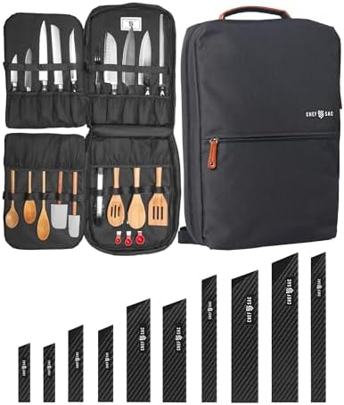 Modern Chef Knife Backpack with 10-Piece Knife Guards Set for Chefs & Students