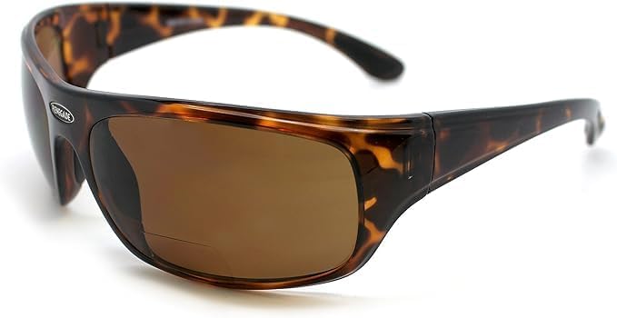 Renegade Patented Bifocal Polarized Reader Full Rim Men's Fishing Sunglasses 100% UV Protection with Microfiber Bag (Tortoise Frame, Brown Lens, Bifocal +1.50)