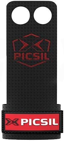 PICSIL - RX Grips | Synthetic Workout & Gymnastics Grips | Ultra-Resistant Carbon Fibre for Cross Training | Helps Prevent Tears & Blisters | Carbon Fibre Material | Use wiht Chalk |