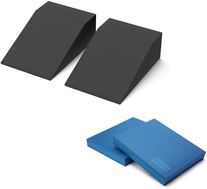 strongtek 2-pack balance pads & foam wedge blocks – full-body training & support set