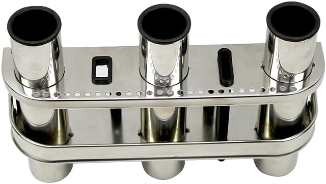 Haida 3 Tube Fishing Rod Holder & Boat Organizer Rod Rack Stainless Steel Fishing Rod Bracket Tube-linked Fishing Accessories Fishing Lovers' Gifts
