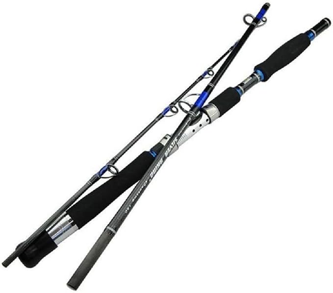 Portable Saltwater Offshore Heavy 3-Piece Spinning Rod 30-50lb Fishing Rod Portable Boat Jigging Trolling Fishing Rod Graphite Spin Rod 6Ft & 7Ft
