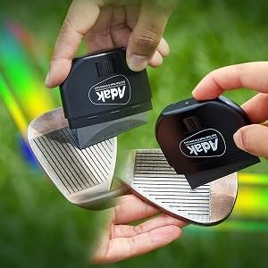 ADAK 2-in-1 Golf Club Cleaner & Groove Sharpener | Increase Backspin & Shot Accuracy | Diamond-Fused Elastomer Cleaning Tool | Perfect Golf Gift