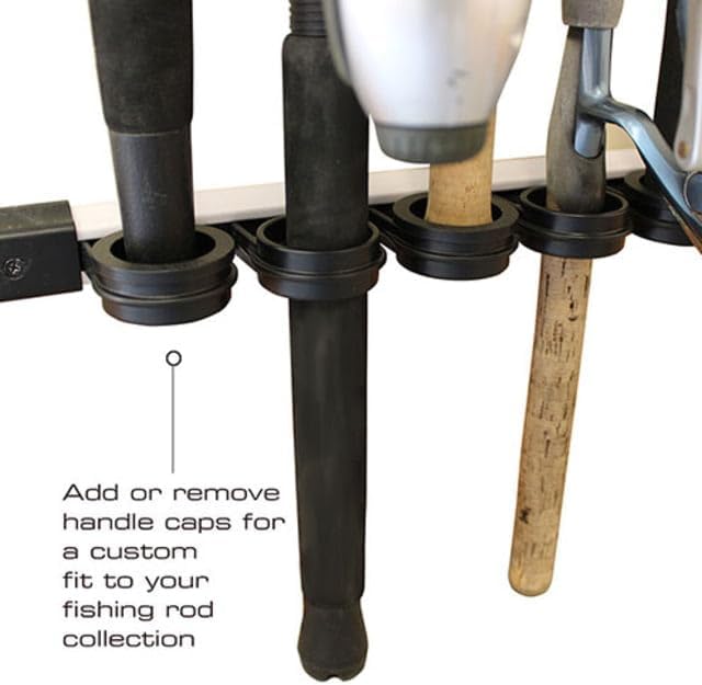 Rush Creek Creations 6 Rod Fishing Holder - Vertical/Horizontal Rack for Garage Organization and Wall Storage