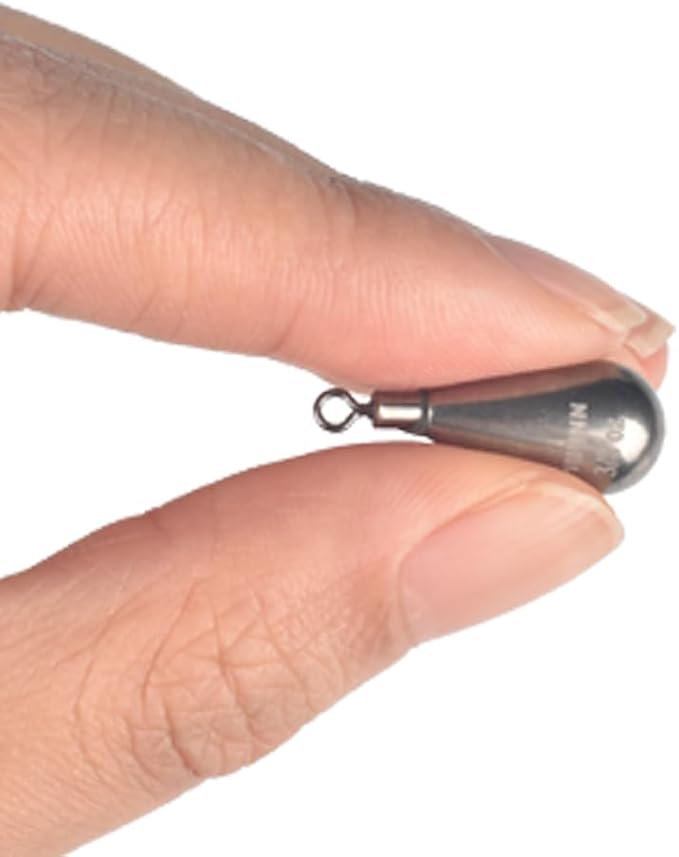 10 Pack Tungsten Free Rig Weights, Tear Drop Fishing Sinkers with Round Eye for Finesse Bass Fishing