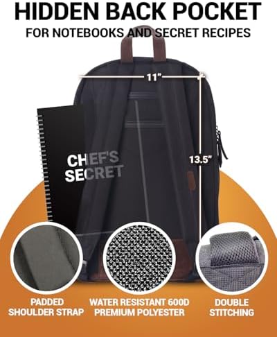 Chef Sac Chef Knife Leather Backpack with 10-Pack Knife Guards Included