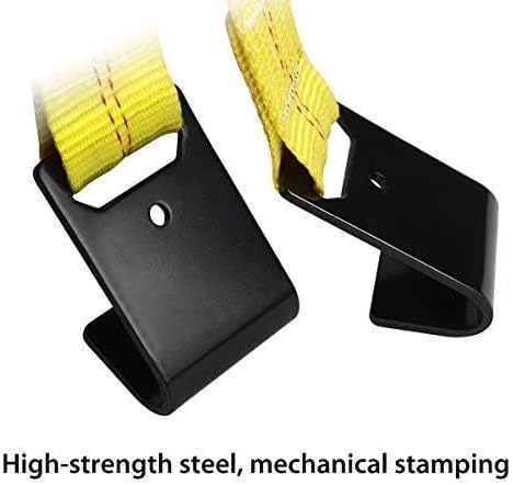 Tow Dolly Basket Straps with Flat Hooks (2 Pack) Yellow Car Wheel Straps Universal Vehicle Tow Dolly Strap System Fits 15"-19" Tires Wheels 10000 lbs Working Capacity