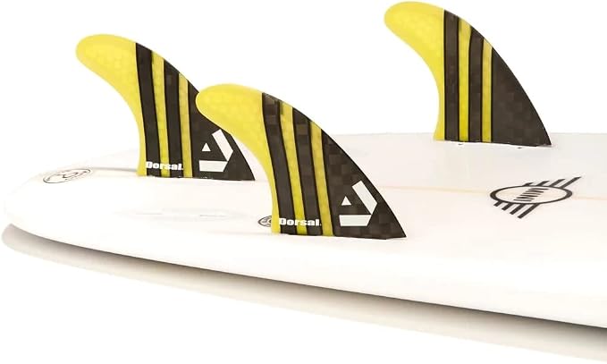 DORSAL Surfboard Fins Thruster 3 Set FCS Compatible with Carbon Honeycomb Hexcore