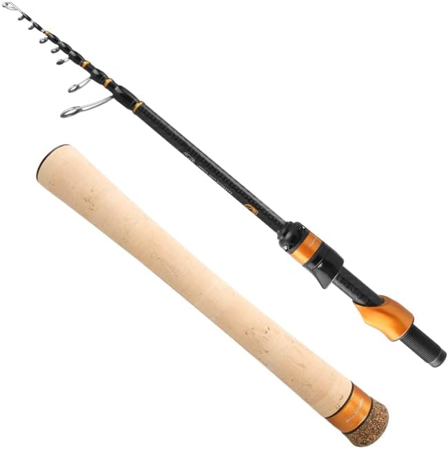 PURELURE Travel Telescopic Fishing Rods, Collapsible Fishing Pole 6ft/7ft | 24+30 Ton Carbon Fiber Spinning Casting Rod, FUJI New O-Ring, Detachable Cork Handle, Multi-Action Guide Ring System