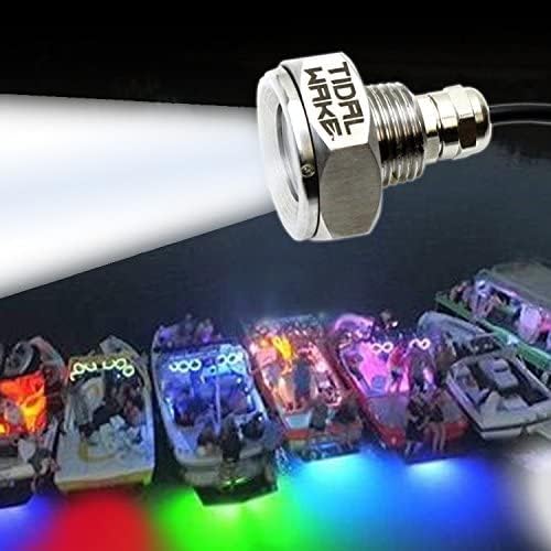 Tidal Wake IP68 LED Underwater Boat Drain Plug Light, Fits 1/2" NPT Threaded Drain, No Holes to Drill! Ultra-Bright Underwater Marine Lighting in Minutes! for Cruising, Fishing, Swimming (Green)