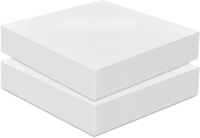 Frienda 2 Pack 5" X 20" X 20" Upholstery High Density Foam Cushion Replacement Square Cut to Size Foam Couch for Chair Couches Padding Shipping Packing DIY Cosplay Projects(White)