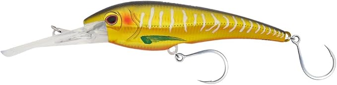Nomad Design DTX Minnow with Patented Autotune System - Distressed Baitfish Swimming Action, BKK Diablo