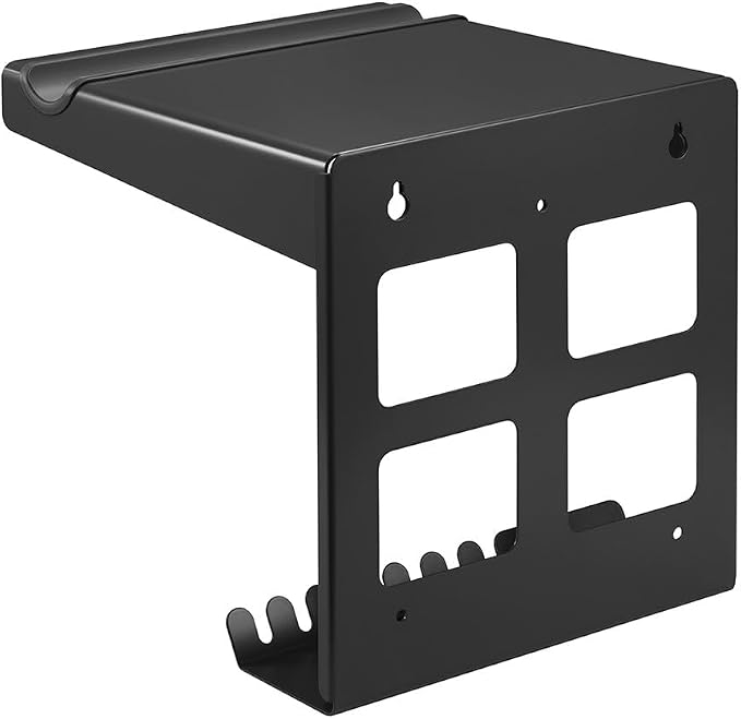Monoprice On-Wall Bike Storage and Display Rack Mount System with Open Shelf and Gear Hooks, Compact and Sturdy Design, Supports Bikes Up to 33lbs.