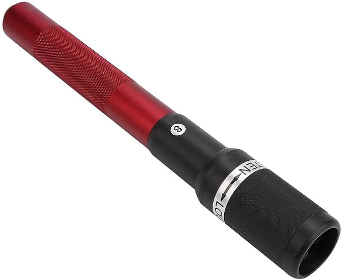 Nine Ball Club Telescopic Pool Extension Accessory – Tight and Firm Hold, Frosted Design, Engineering Synthetic Metal, Lightweight and Strong, Compatible with All Brands (Rose Red)