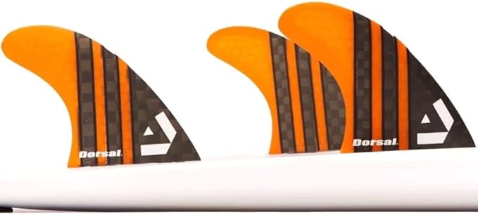 DORSAL Surfboard Fins Thruster 3 Set FCS Compatible with Carbon Honeycomb Hexcore