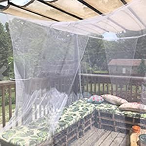 Camping Mosquito Net 6.5'x6.5' Largesize Black Outdoor | One-opening 79"x79"x71", Bottom Fixing Strap, Insect Netting Mesh, w/ Carrying Bag for Camping, Picnic, Patio, Trips