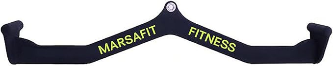 MARSAFIT Home Gym Fitness Rowing T-bar V-bar Pulley Cable Machine Attachment, Bicep Curl Tricep LAT pulldown Bar Back Strength Training Handle Grips LAT Pull Down Bar for Seat Row Workout