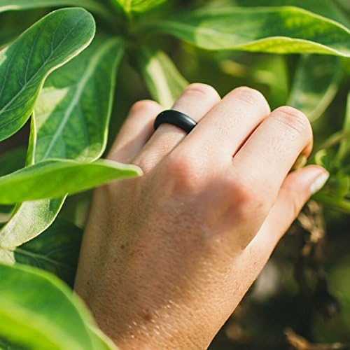 Women's Black Classic Quality Silicone Ring Size 04