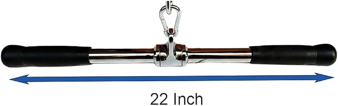 qibylift Barbell Multi-Exerciser Cable Attachment For Cable Machines, Lat Pull Down Bar Cable Machine Attachments, Tricep Press Down Bar, Revolving Straight Curl Pulldown Bar with Rotating & Rubber Handle Grips