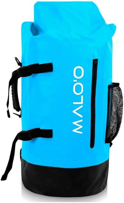 Malo’o 45L Waterproof Dry Bag Backpack – Heavy Duty Roll Top Fishing & Beach Backpack, IPX6 Water Resistant Gear Bag for Kayaking, Camping, Surf, Travel & Outdoor Adventure