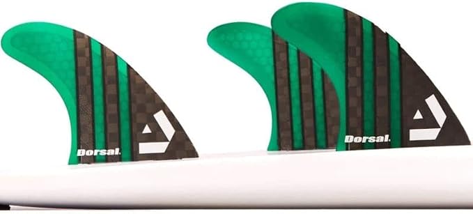 DORSAL Surfboard Fins Thruster 3 Set FCS Compatible with Carbon Honeycomb Hexcore