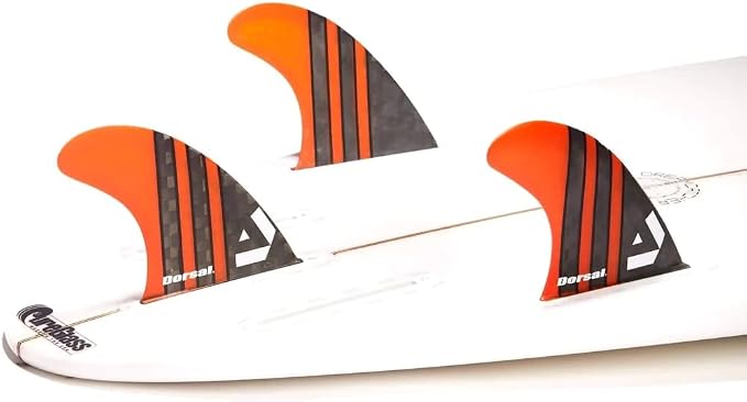 DORSAL Surfboard Fins Thruster 3 Set FCS Compatible with Carbon Honeycomb Hexcore