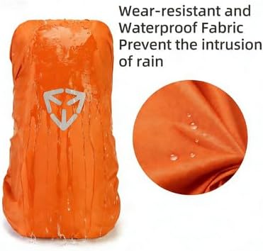 Waterproof backpack rain cover, outdoor backpack pack covers 30L-70L backpack (Orange, X-Large)