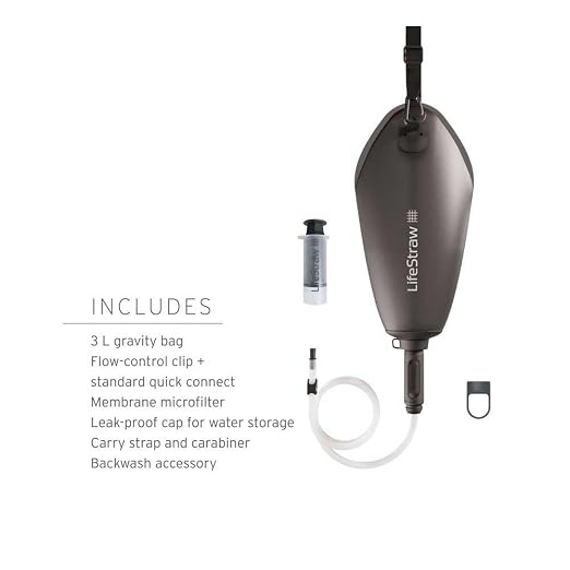 LifeStraw Peak Series — Compact Gravity Water Filter System - 3L for Backpacking, Group Camping, Hiking and Travel, Dark Mountain Gray
