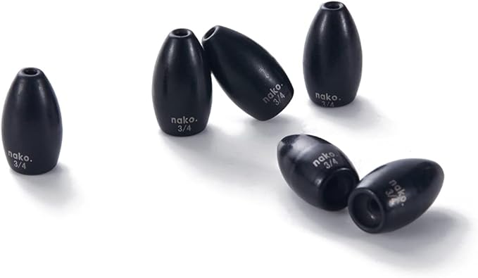 97% Pure Tungsten Flipping Weights - 10 Pack / 5 Pack - Nako Tungsten Weights - Fishing Sinkers for Bass Fishing