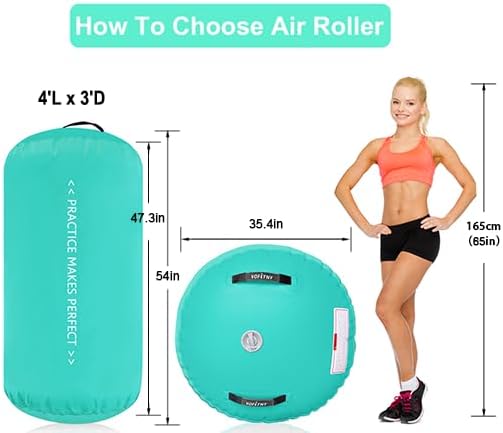 VOFiTNY Gymnastics Tumbling Equipment Air Barrel Inflatable Octagon Tumbler Roller Back-bend Trainer Cheerleading Without Pump