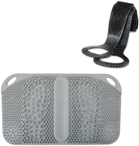 FREATECH Foot Massage Acupressure Mat and Silicone Back Scrubber Bundle