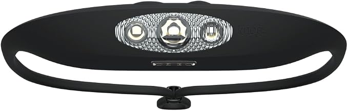KNOG Bandicoot 250 LED Headlamp - Rechargeable Camping Headlamp with 40m Beam, IP67 Waterproof, Multi-Mode Lighting & Silicone Strap - Durable, Innovative Headlamp for Hiking & Outdoors, Black