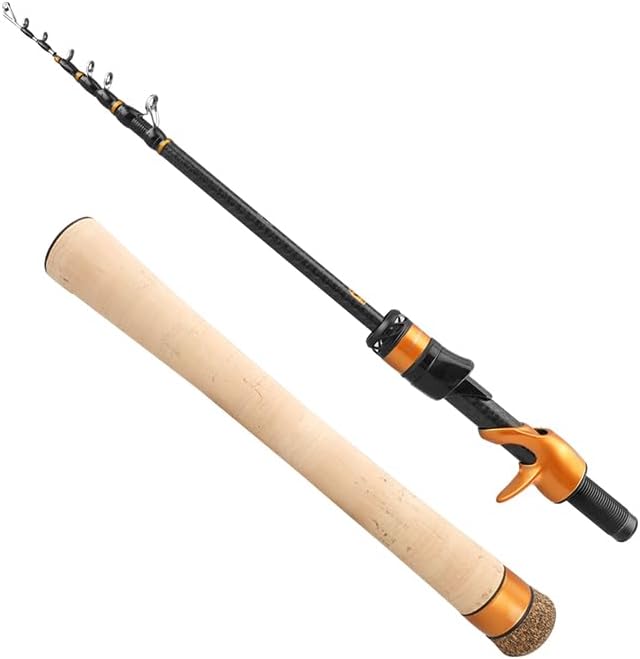 PURELURE Travel Telescopic Fishing Rods, Collapsible Fishing Pole 6ft/7ft | 24+30 Ton Carbon Fiber Spinning Casting Rod, FUJI New O-Ring, Detachable Cork Handle, Multi-Action Guide Ring System