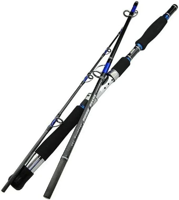 Portable Saltwater Offshore Heavy 3-Piece Spinning Rod 30-50lb Fishing Rod Portable Boat Jigging Trolling Fishing Rod Graphite Spin Rod 6Ft & 7Ft