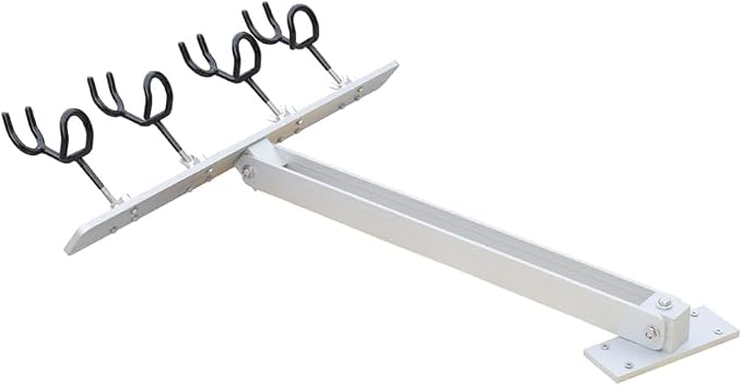 4 Head Fishing Rod Holder, 360° Adjustable Fishing Rod Holder Aluminum PVC Coated Boat Fishing Holder