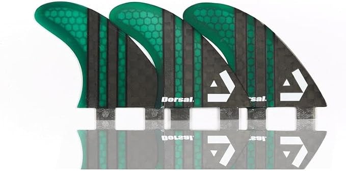 DORSAL Surfboard Fins Thruster 3 Set FCS Compatible with Carbon Honeycomb Hexcore