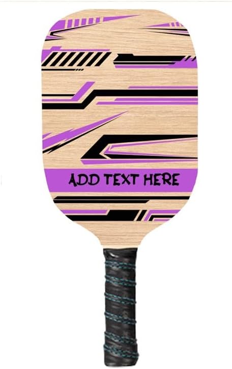 Custom Wooden Pickleball Paddle with Rubber Grip and Neoprene Cover