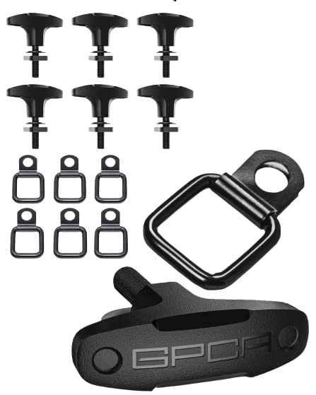 GPCA - Quick-Release Tie Down Anchors D-Ring Set W/Screw Nuts, Top Removal Lift, Jeep Wrangler Accessories for 4xe, JL, JK and 2007-2025 Models, Hard top Removal Cargo Tie Downs & Hooks 6 pack (black)