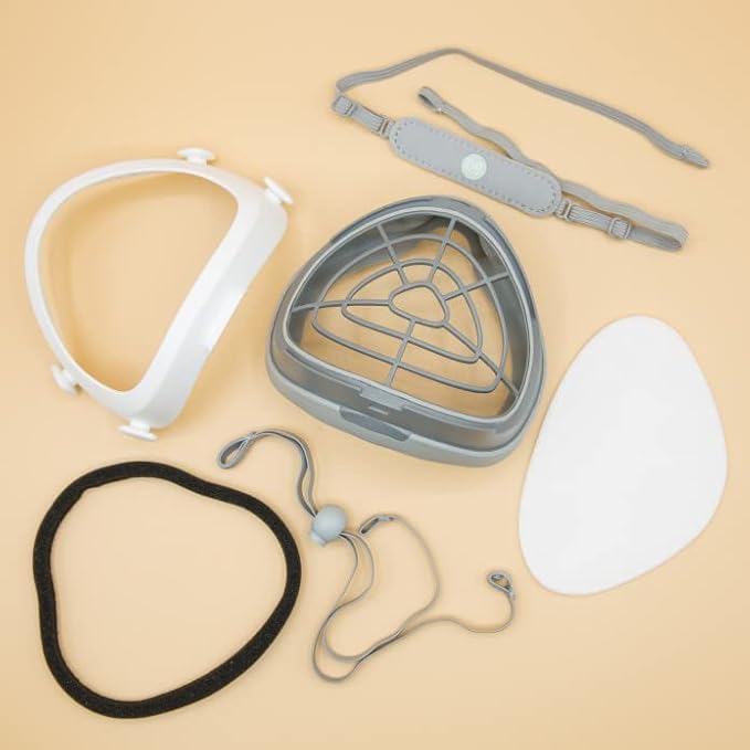 Pro (Medium/High Nose Bridge) - Reusable Adult Mask, Includes 10 Replacement Filters Made in USA, Washable, Easy Breathing, Adjustable Head Straps, Soft and Comfortable