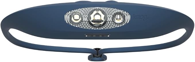 KNOG Bandicoot 250 LED Headlamp - Rechargeable Camping Headlamp with 40m Beam, IP67 Waterproof, Multi-Mode Lighting & Silicone Strap - Durable, Innovative Headlamp for Hiking & Outdoors, Blue