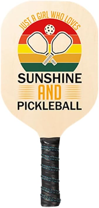 Custom Wooden Pickleball Paddle with Rubber Grip and Neoprene Cover