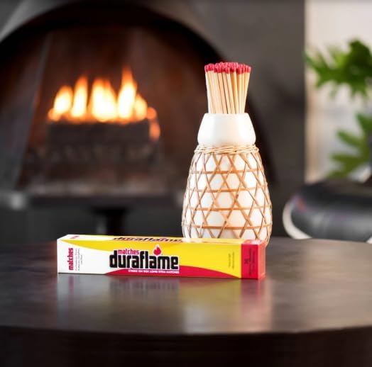 Duraflame Quick Start Firelighters 80 Pack + Long Strike Matches – Fast, Clean-Burning Fire Starters for Fireplaces & Campfires (2 Pack + Matches)