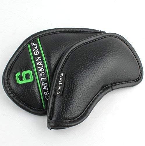 CRAFTSMAN GOLF 12pcs or 1pc Black Leather Golf Iron Head Covers Set Headcover Colorful Number Embroideried for Callaway Ping Taylormade Cobra Also Custom Version w/Your Name