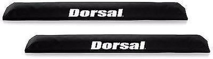 DORSAL Aero Roof Rack Pads for Factory (Narrow) Crossbars - Pack of 2 for Surfboards Kayaks Sups Snowboards Polyester 34" Inch OEM Aero Bars Black