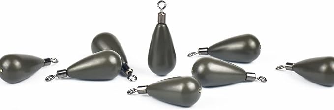 10 Pack Tungsten Free Rig Weights, Tear Drop Fishing Sinkers with Round Eye for Finesse Bass Fishing