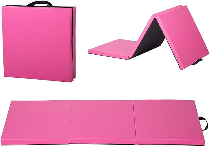 Gymnastics Tumbling Mats Portable Gymnastics Mat Folding Tumbling Mat Thick Yoga Mat Exercise Mat with Carrying Handles for home Workout outdoor Yoga Gymnastic