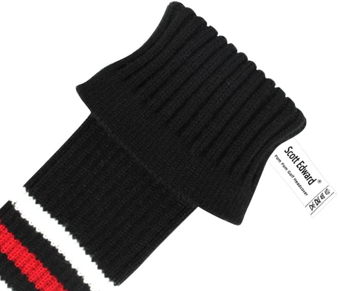 Scott Edward Knit Golf Club Cover for Woods and Driver Set of 5 Head Covers Protect Driver Wood(460cc)* 1 Fairway Wood*2 and Hybrid/UT*2 with Rotating Club Number Tags